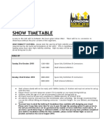 Show Timetable and Hall Access Hours