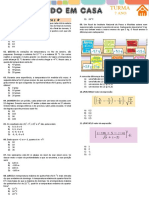 Revisão de matemática para 7o ano com questões sobre torneio de xadrez, temperatura, álgebra e outras