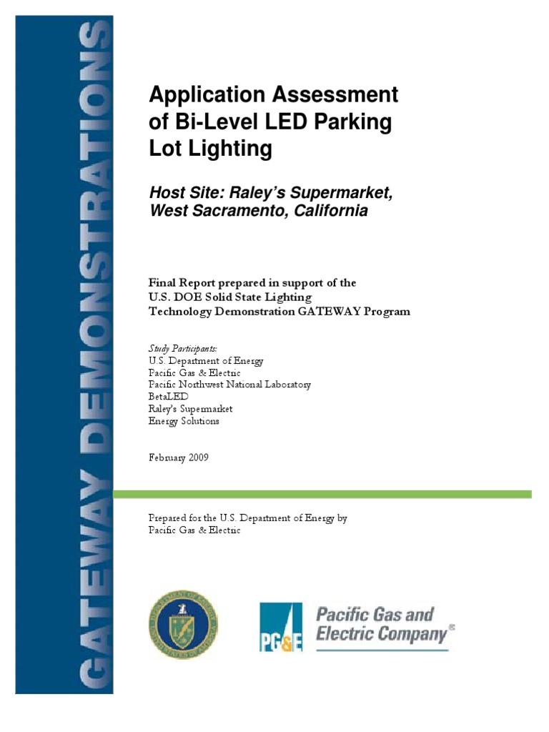 Application Assessment of Bi-Level LED Parking Lot Lighting: Host Site ...