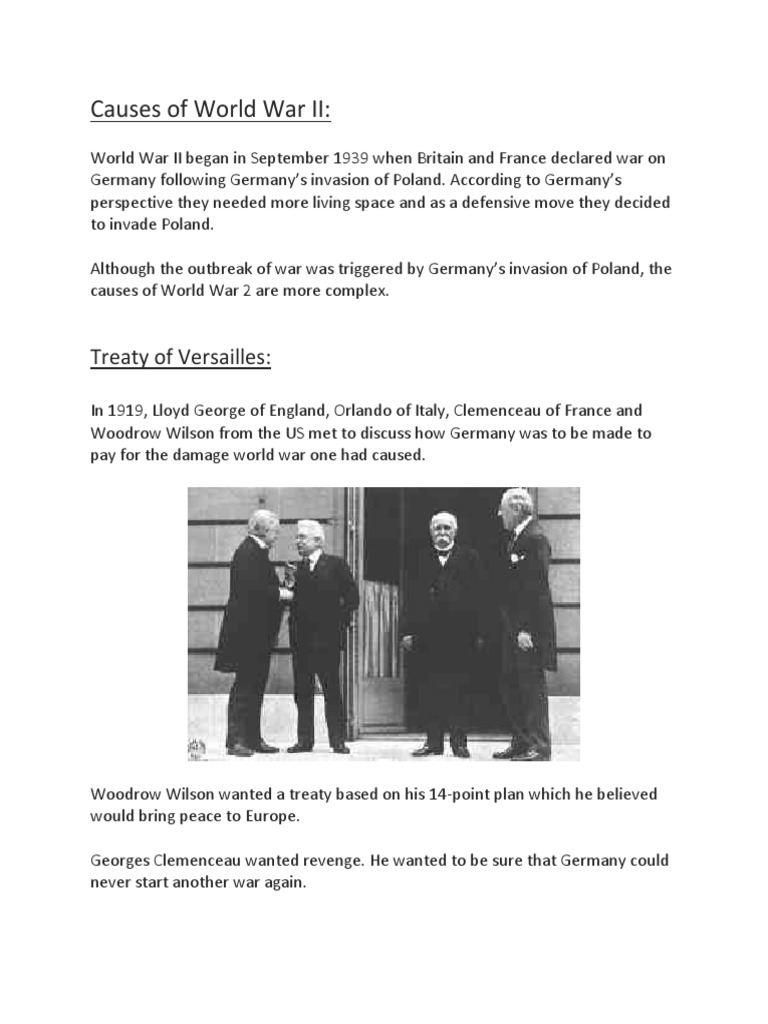 Causes Of Ww2 Reading PDF Neville Chamberlain Nazi Germany