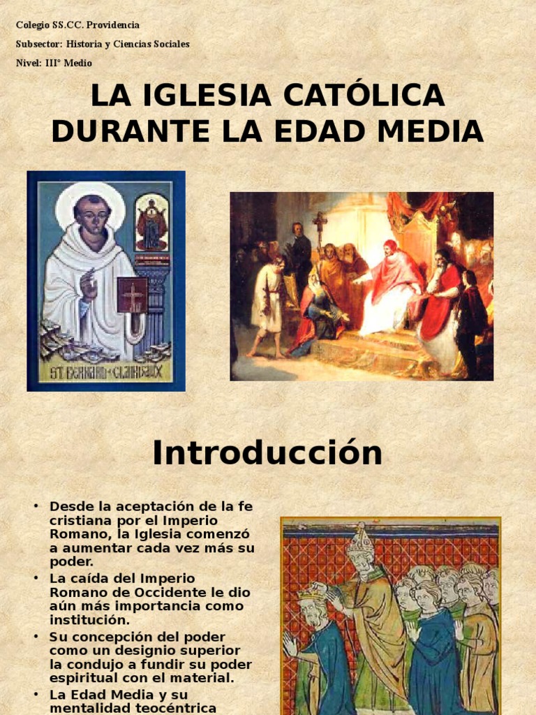 La Iglesia en La Edad Media | PDF | Edades medias | Monasterio
