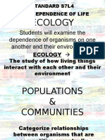 Ecology: Students Will Examine The Dependence of Organisms On One Another and Their Environments