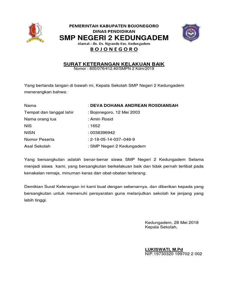 Surat Ket Kelakuan Baik Pdf