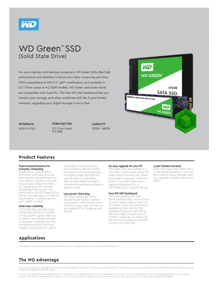 WD Green SSD: (Solid State Drive) | PDF | Solid State Drive | Personal ...