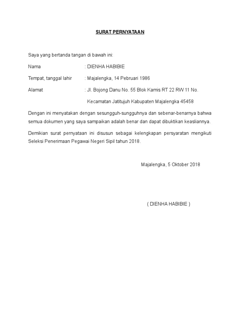 Contoh Surat Saya Yang Bertanda Tangan Di Bawah Ini Bagi Contoh Surat