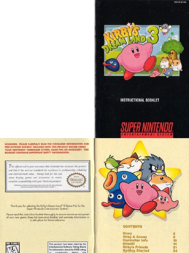 北米版　Kirby's Dream Land 3 取り扱い説明書　カービィ 北米版 Kirby's Dream Land 3 取り扱い説明書 カービィ - メルカリ