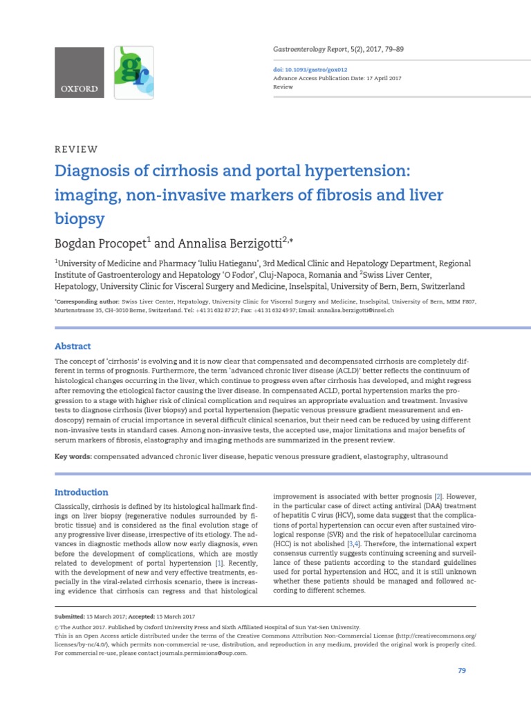 Diagnosis of Cirrhosis and Portal Hypertension | PDF | Cirrhosis | Liver