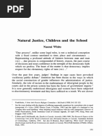 Natural Justice, Children and The School: Naomi White