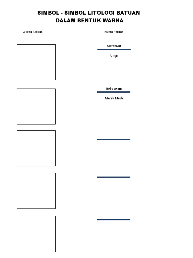 Simbol - Simbol Litologi Batuan Dalam Ben PDF | PDF