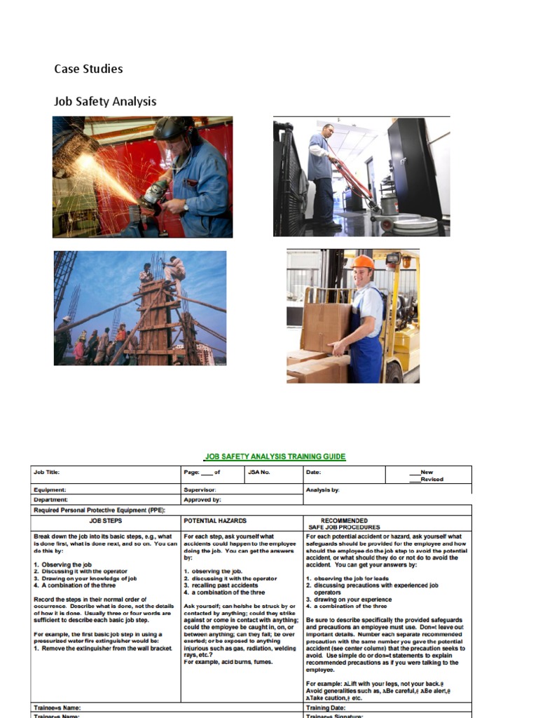 Job Safety Analysis Case Study Guide | PDF