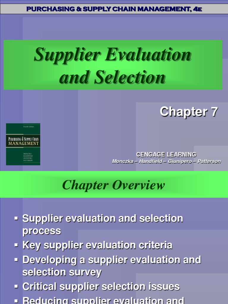 Supplier Evaluation and Selection Process | PDF | Supply Chain | Supply ...