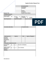 Supplier Deviation Request Form