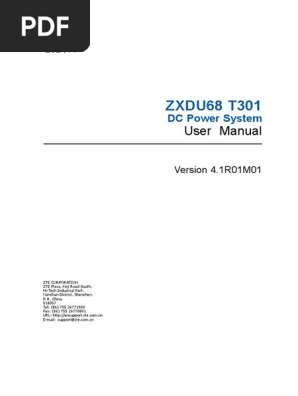 ZXDU68 T301 (V4.1R01M01) User Manual PDF | PDF