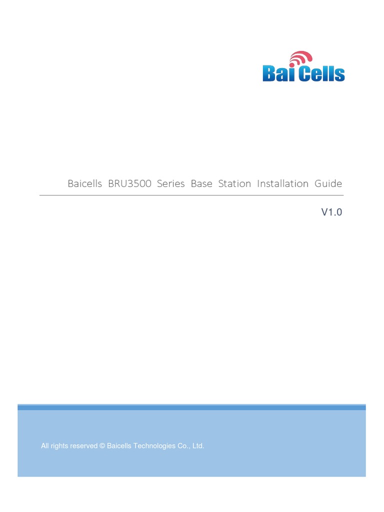 Baicells BRU3500 Series Base Station Installation Guide PDF | PDF ...
