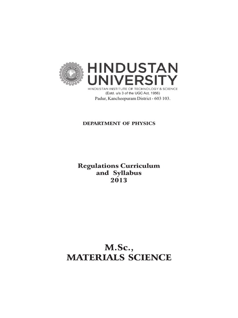 M.SC - Material Science PDF | PDF | Hamiltonian Mechanics | Lagrangian ...