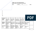 Rubric For Class Presentation The Sample and The Sampling Procedure