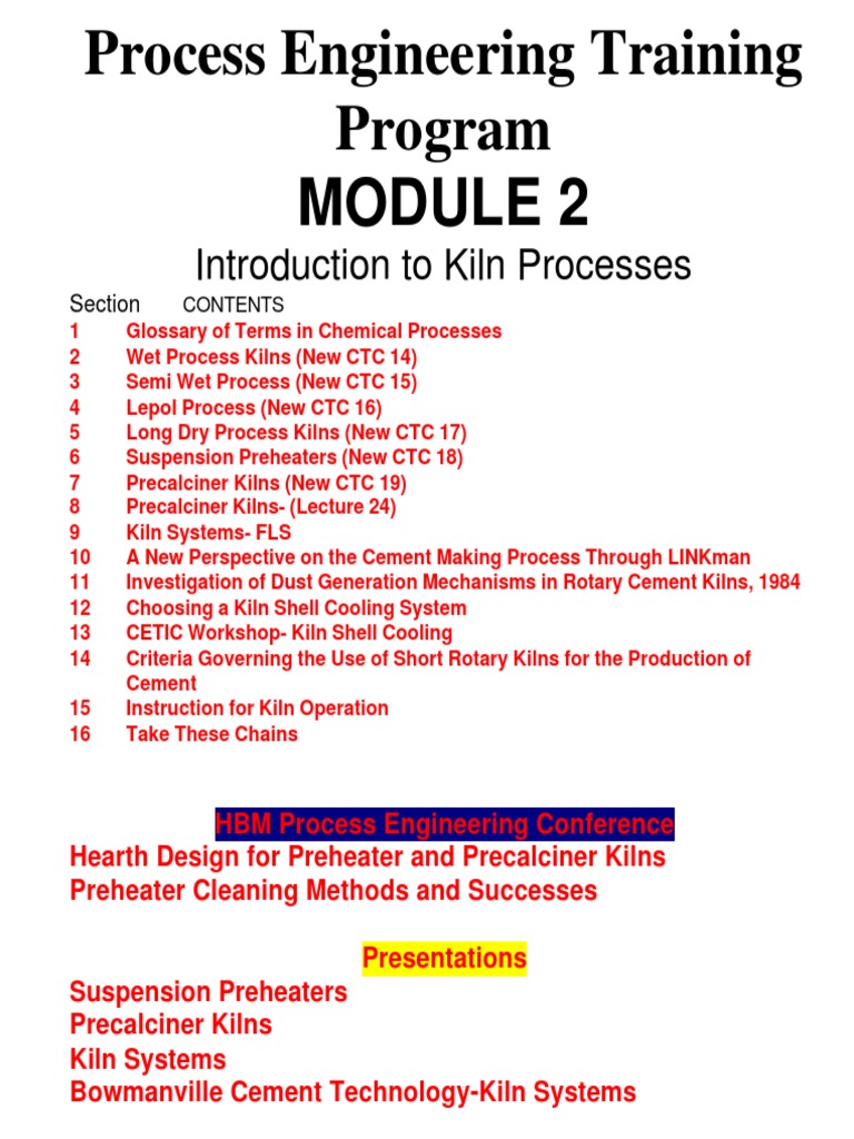 Mod 2 Introduction To Kiln Processes Cement Concrete