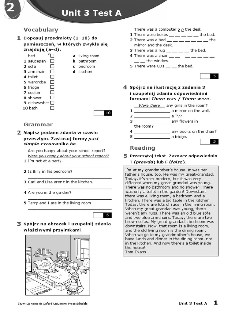 English Class A1+ Testy Klasa 5 Unit 2 Margaret Wiegel