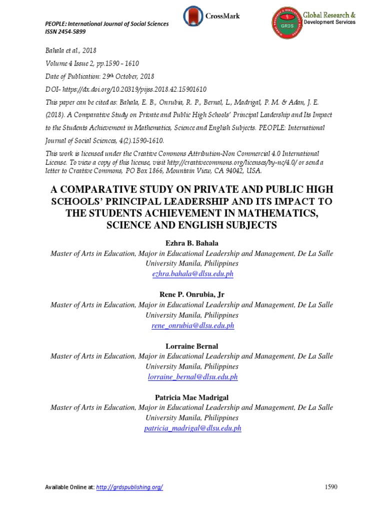 Principal Leadership Impact on Student Achievement | PDF | Leadership ...