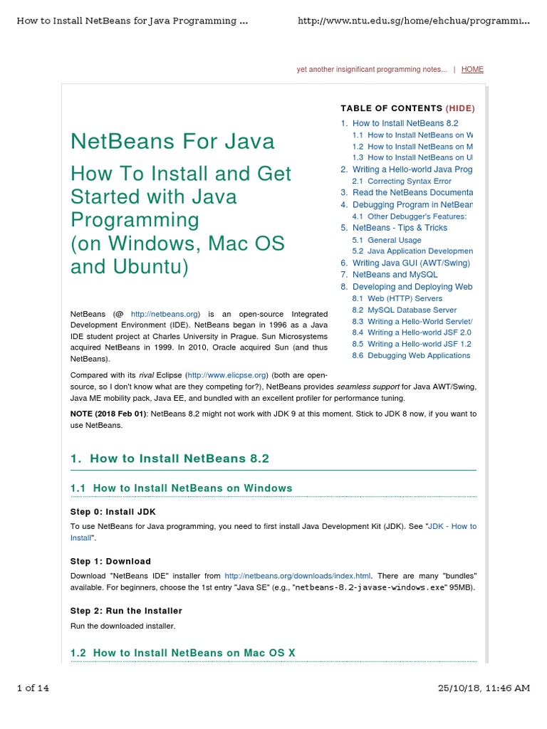 A guide to installing and getting started with java programming using