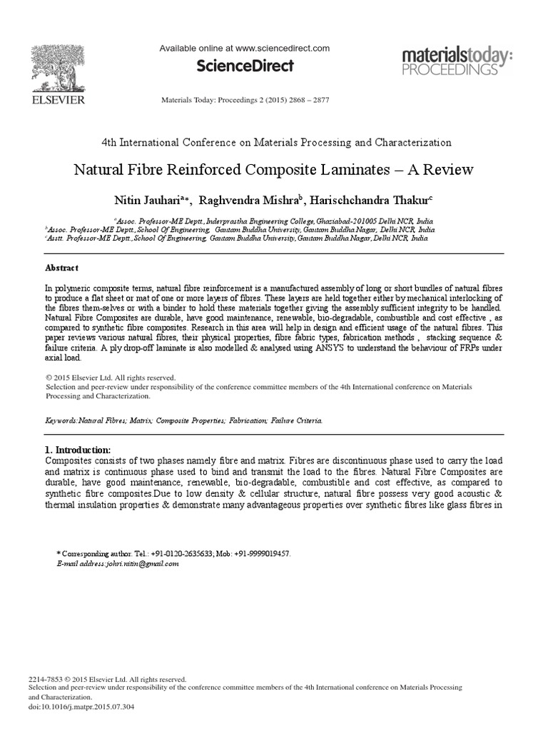 Natural Fibre Composite | PDF | Composite Material | Yarn