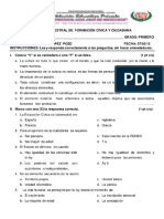 Examen Bimestral de Formaciu00f3n Cu00edvica y Ciudadana