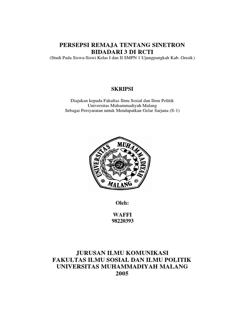 contoh abstrak skripsi pdf 46634138 Contoh  Cover Skripsi  pdf 