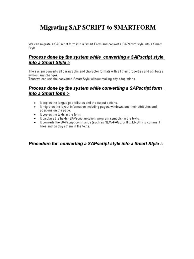 Migration of Scripts To Smartforms | PDF | Computer Engineering | Areas ...