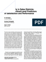 Heterogeneity in Sales Districts: Beyond Individual-Level Predictors of Satisfaction and Performance