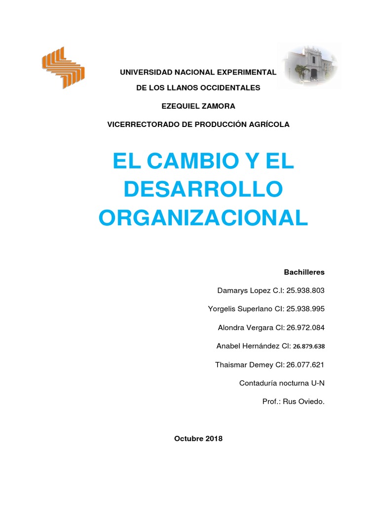 Cambio y Desarrollo Organizacional | PDF | Desarrollo organizacional ...