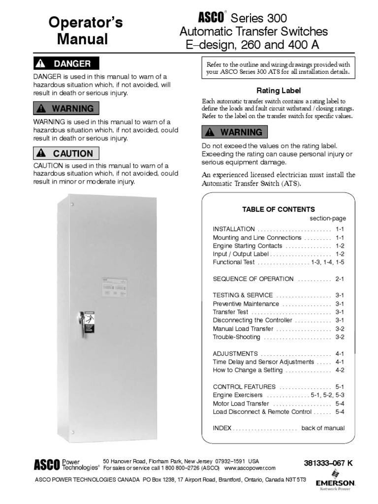 300-400A Owners Manual PDF | PDF | Switch | Relay