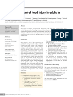 Early Management of Head Injury in Adults in Primary Care
