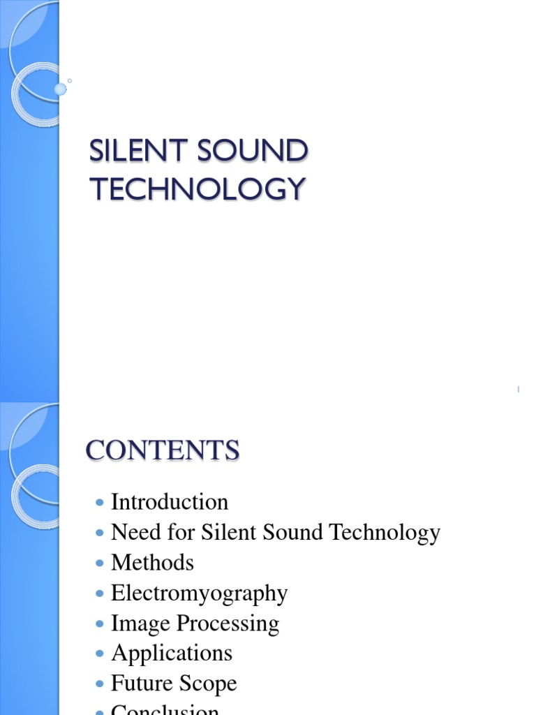Silent Sound Technology PDF Electromyography Cognitive Science