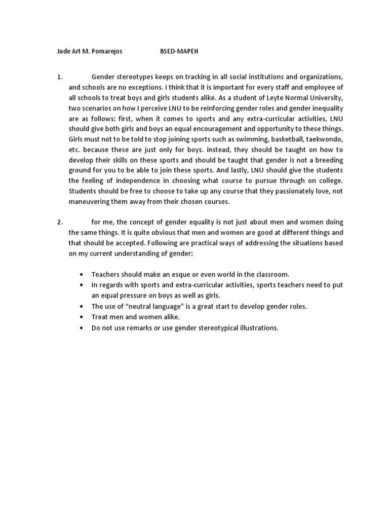 Gender Equality in Education | PDF