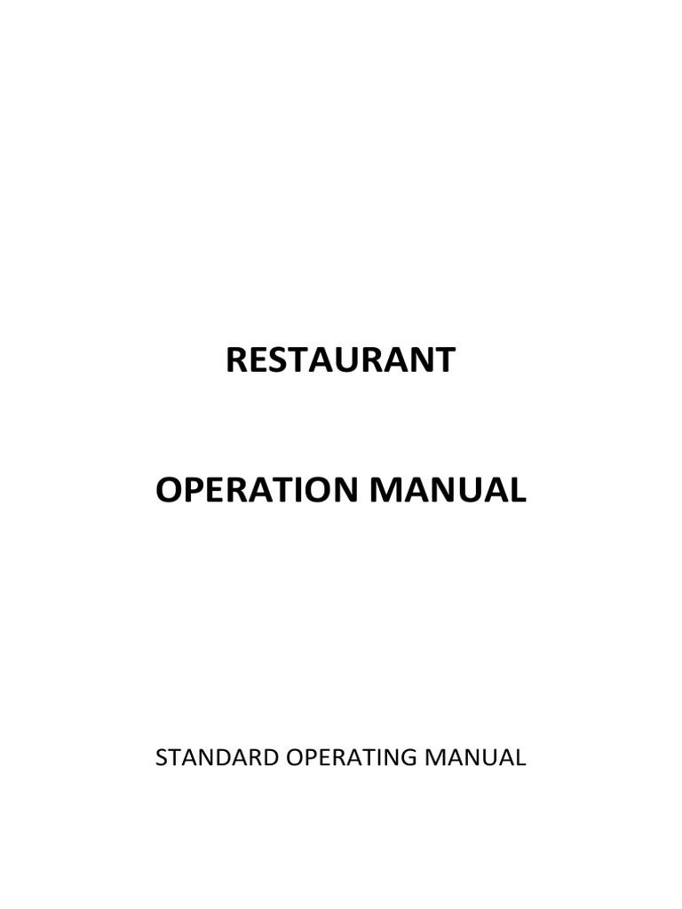 Restaurant Operation Manual PDF Competence (Human Resources) Business