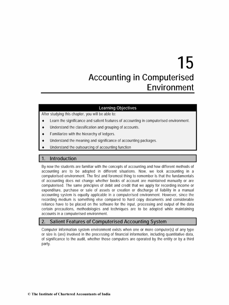Icai Material On Accounting in Computerised Environment | PDF