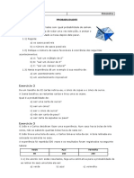 Probabilidades de saídas de números, cores e letras em experimentos aleatórios