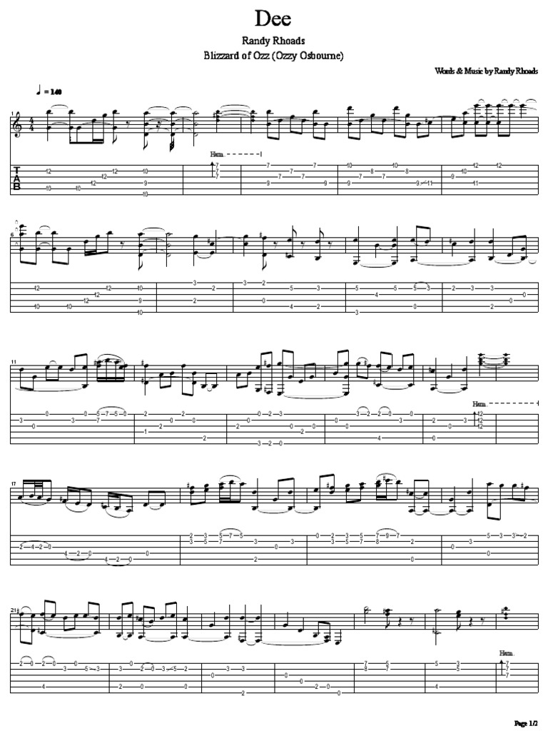 DEE Randy Rhoads | Rock Albums | British Styles Of Music