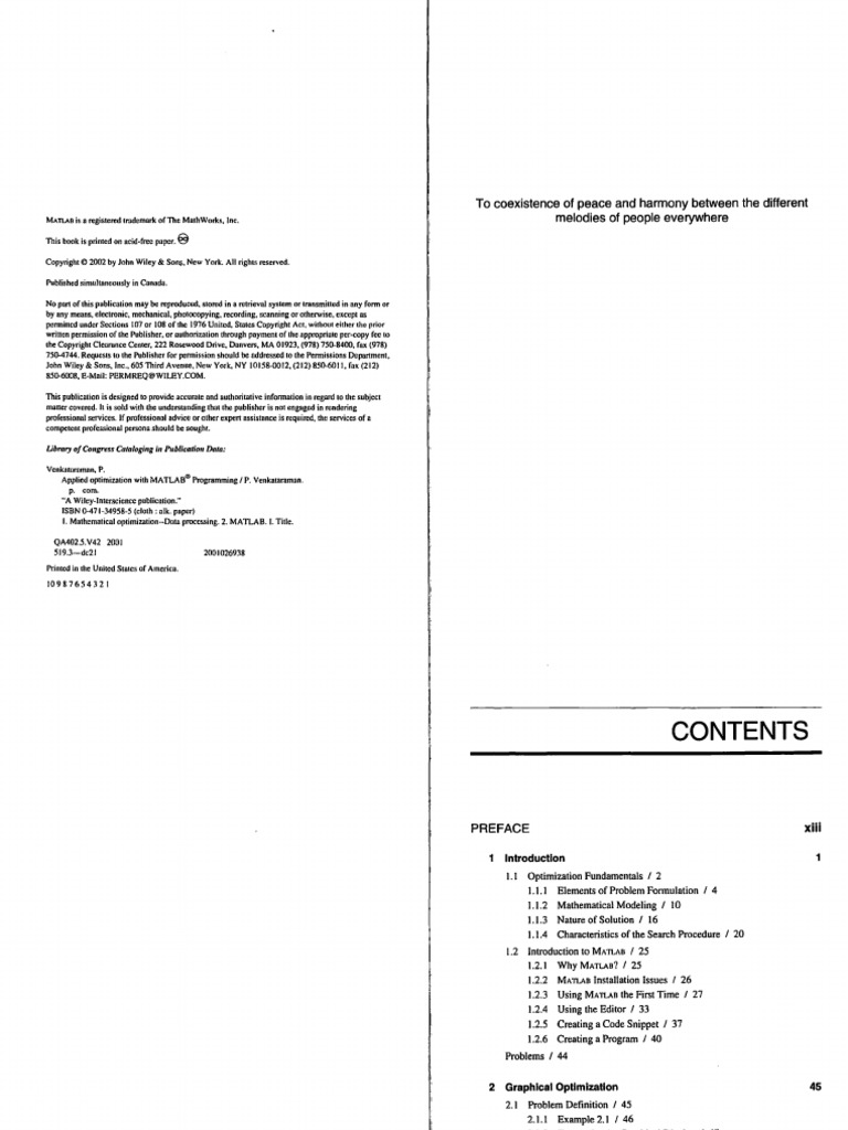 P Venkataraman Applied Optimization With Matlab Programming Wiley Interscience 01 Pdf Pdf
