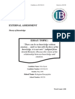 External Assessment - There Can Be No Knowledge Without Emotion Until We Have Felt The Force of The Knowledge, It Is Not Ours by Felix Dyrek