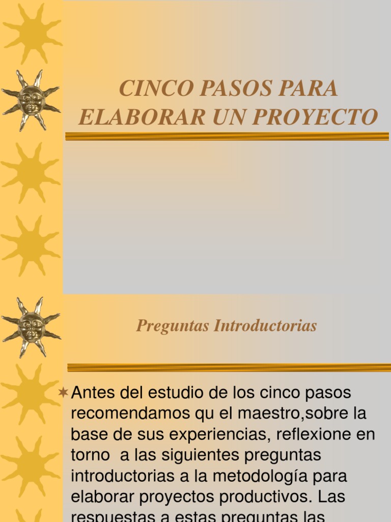 Cinco Pasos para Elaborar Un Proyecto | PDF | Planificación | Calidad ...