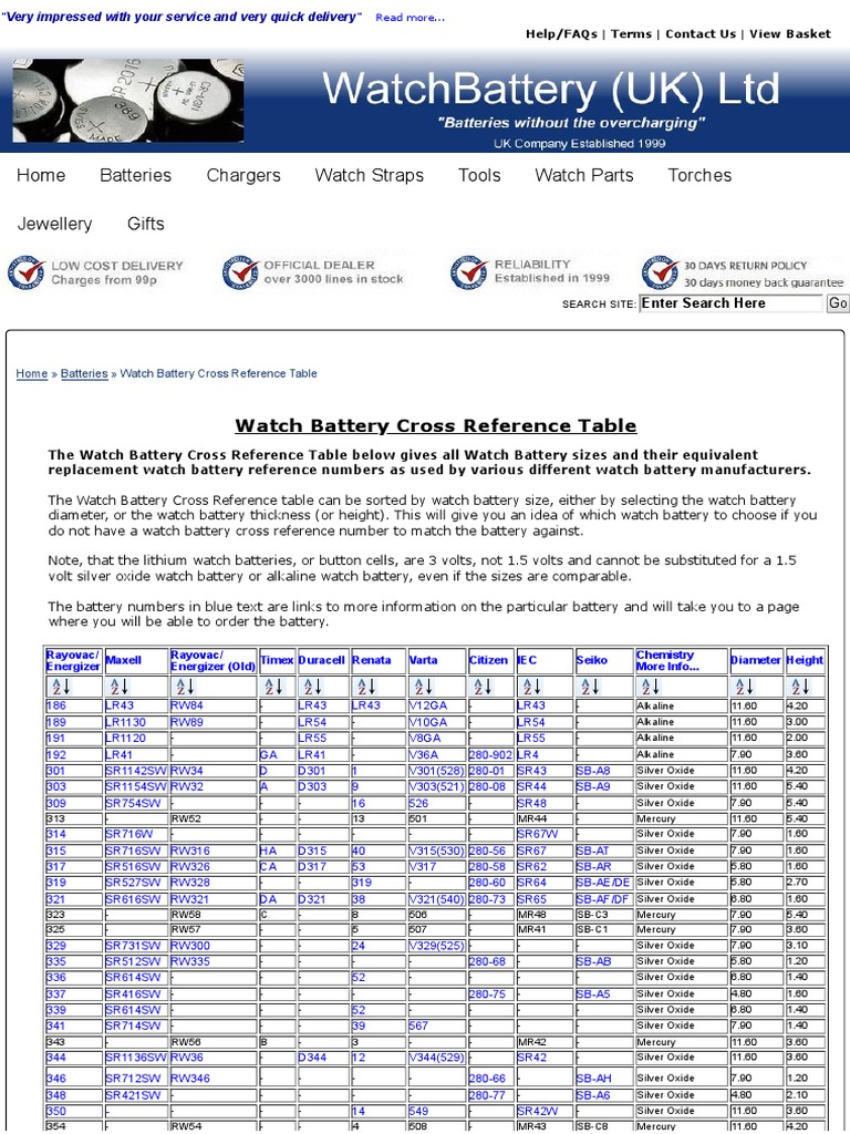 watch-battery-cross-reference-table-chart-for-all-watch-batteries-pdf-energy-storage