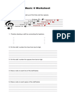 Music staff and notes worksheet