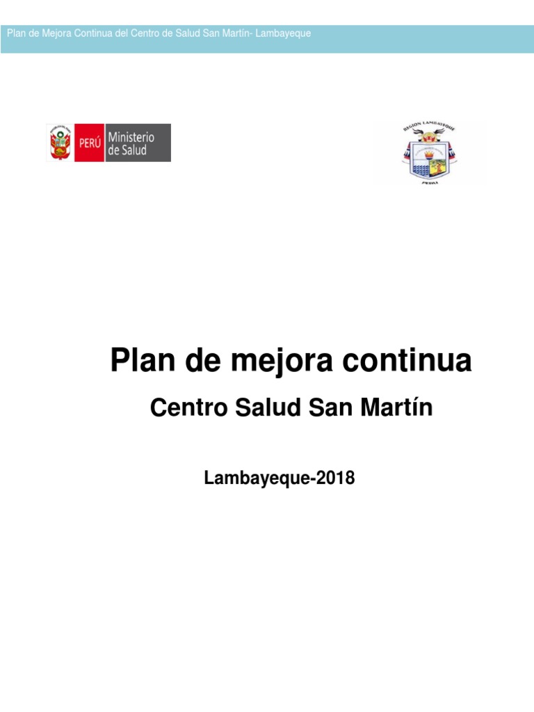Plan de Mejora Continua en Salud San Martín | PDF | Hospital | Gestión ...