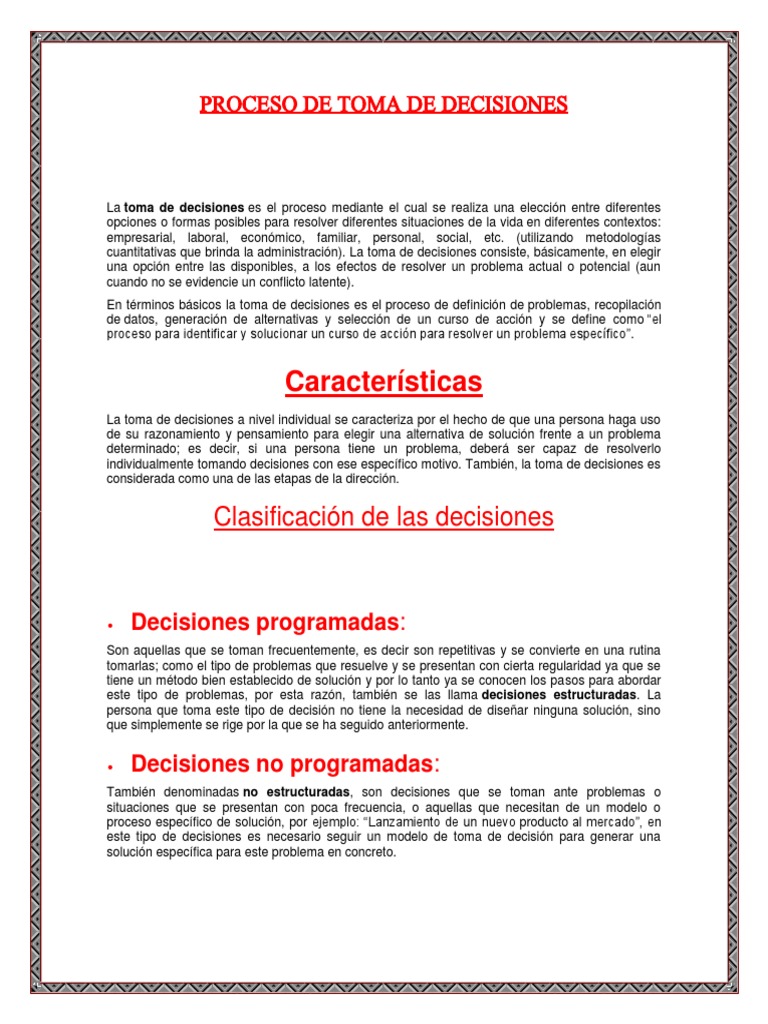 Proceso de Toma de Decisiones | PDF | Toma de decisiones | Cognición