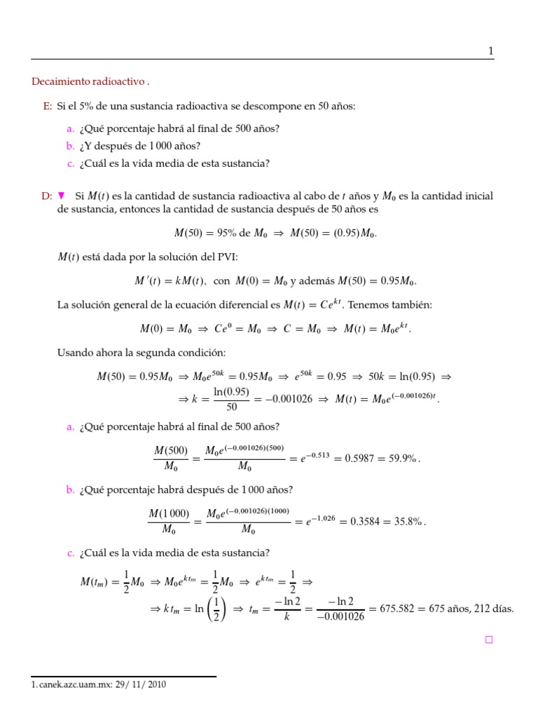 Decaimiento Radiactivo PDF | PDF