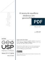 A Teoria Do Equilíbrio Dinâmico Em Geomorfologia