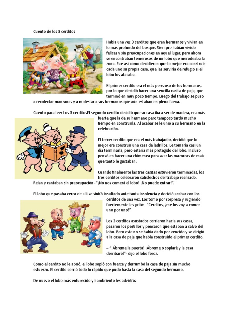 Cuento de Los 3 Cerditos, PDF, Marionetas