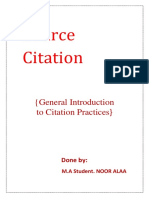 Source Citation: (General Introduction To Citation Practices)