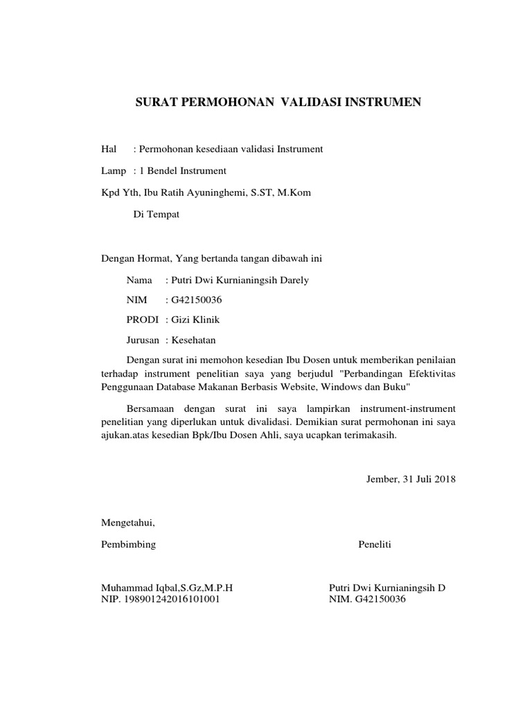 Contoh Surat Validasi Penelitian Ilovedomodoraemon